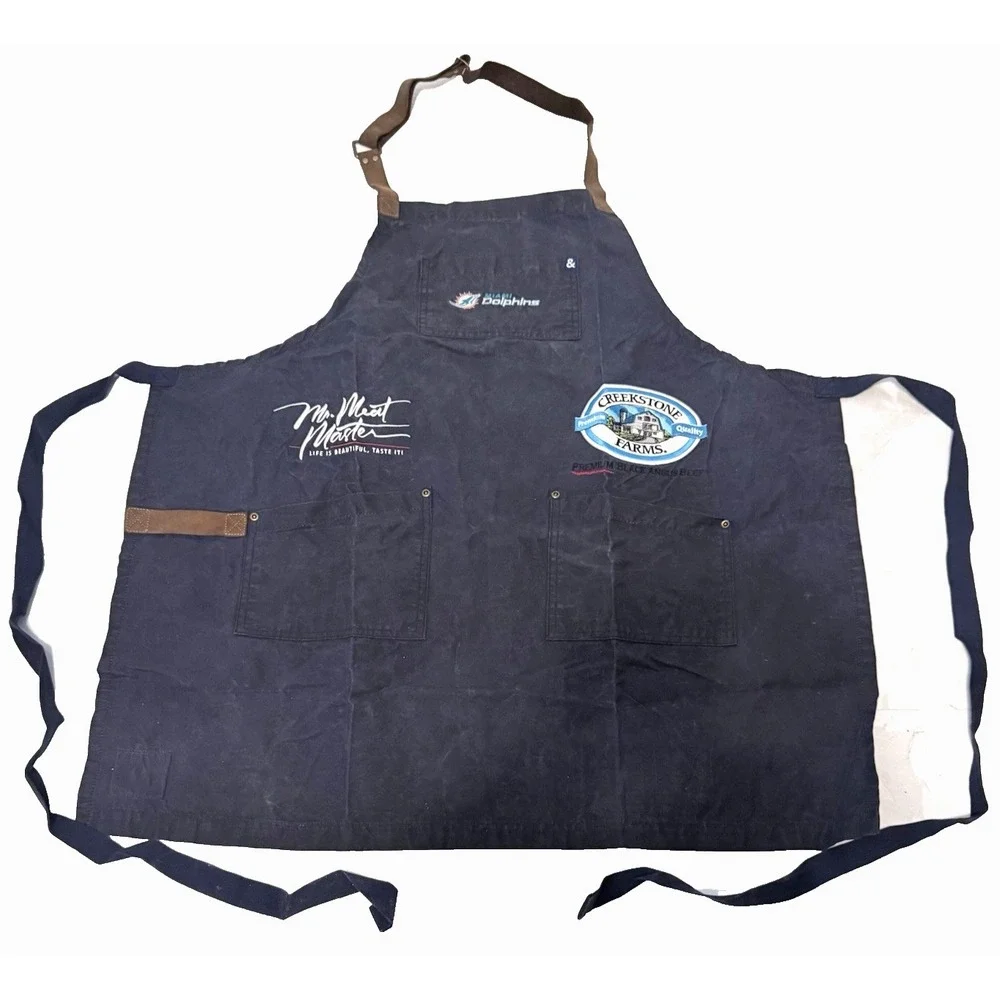 Hedley & Bennett WAX CANVAS & Leather Chef's Apron Professional Apron - Blue